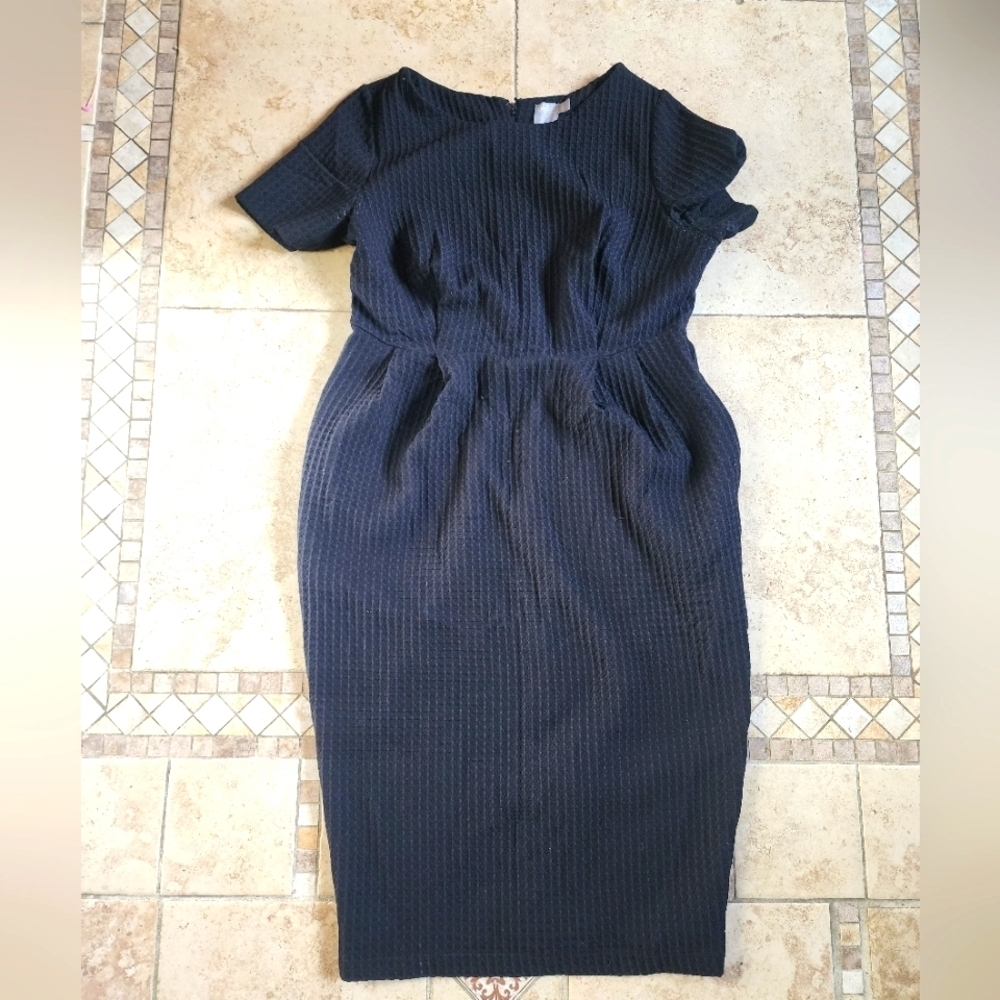 ASOS Black Ribbed Midi Dress